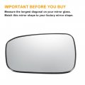 X Autohaux Car Rearview Left Driver Side Mirror Glass Replacement W Backing Plate Heated White For Honda Accord 2003-2007