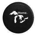 State Of Michigan Great Lakes Detroit Home Edition Spare Tire Cover Vinyl Black 32-33 In 