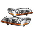 Chrome Housing Amber Corner Headlight Head Lamps Tool Kit Compatible With Honda Accord 98-02