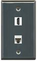 Riteav 1 Gang Flat Hdmi Cat5e White Wall Plate Stainless Steel 
