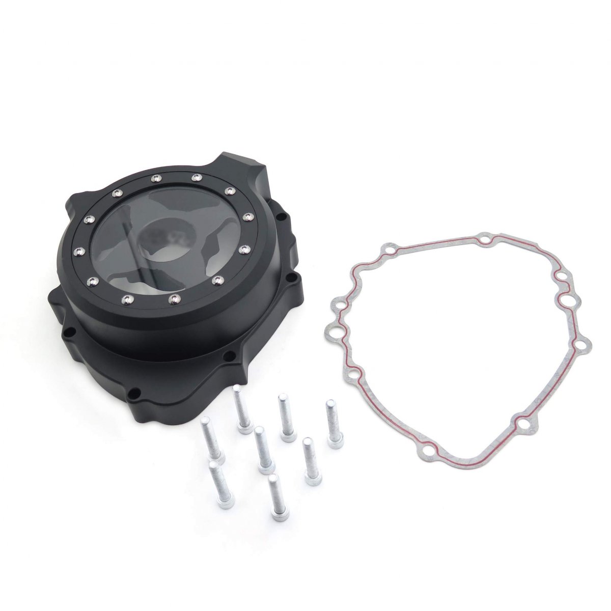 Black Left Engine Stator Cover See Through With Gasket For 2003-2006 Cbr 600rr Billet Aluminum Replacement Part