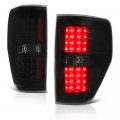 Black Smoke Led Tail Brake Light Housing Lamp Assembly For 2009-2014 Ford F150 Pickup Truck Driver And Passenger Side 