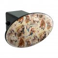 Framed Horses Selfie Picture Pattern Oval Tow Trailer Hitch Cover Plug Insert