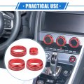 Vekauto 4 Pcs Car Interior Air Conditioner Ac Audio Switch Knob Ring Cover Trim Compatible For Jaguar F-type 2013-2022 Nonslip