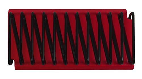 Red Metal Wrench Organizer For 11 Wrenches Tabletop Single Shelf Powder Coated Adjustable Style