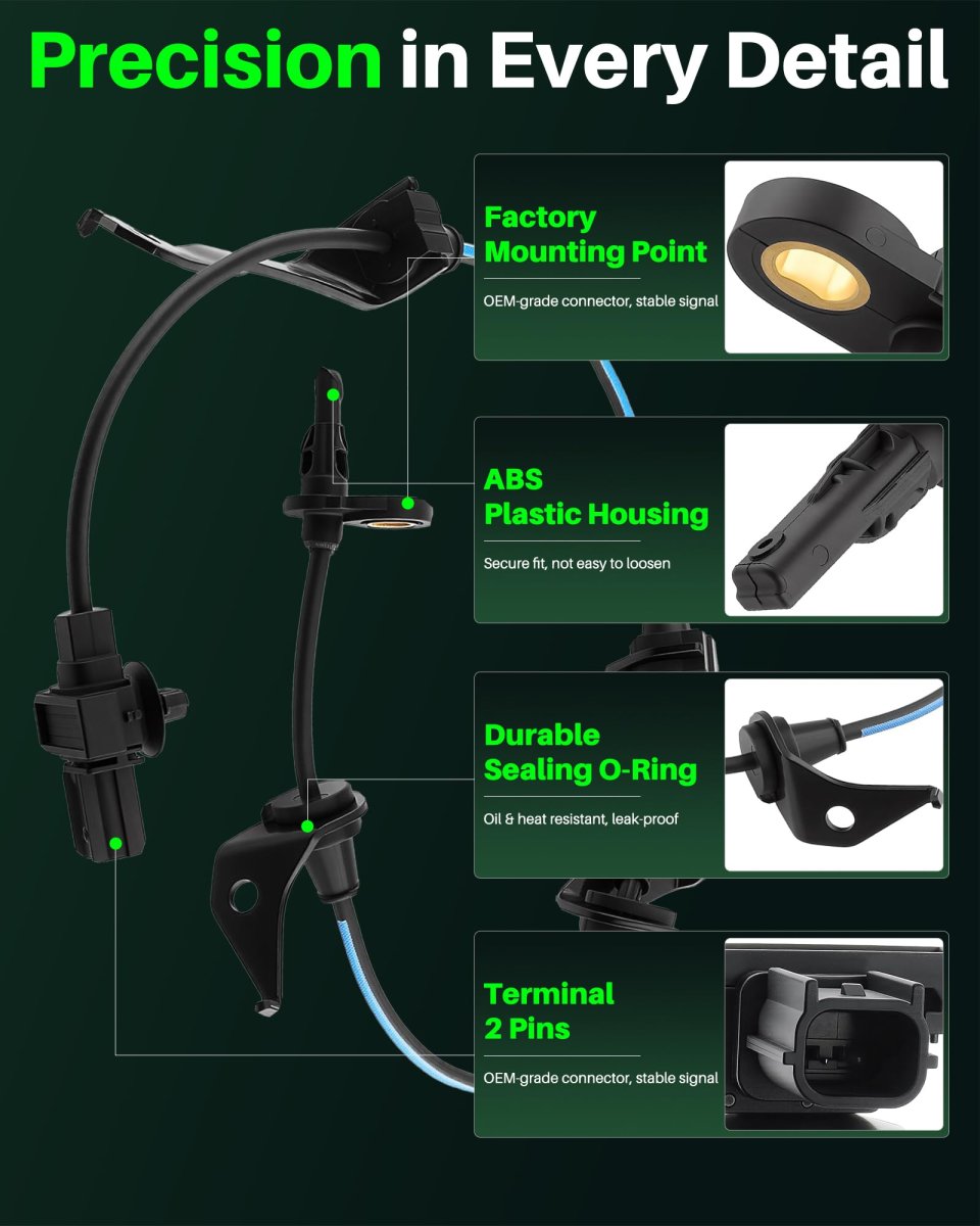 Abs Wheel Speed Sensor Set For Honda Accord 2008 2012 And Acura Tsx 2009 2014 Front Left Right Replace 57450 Ta0 A01 57455