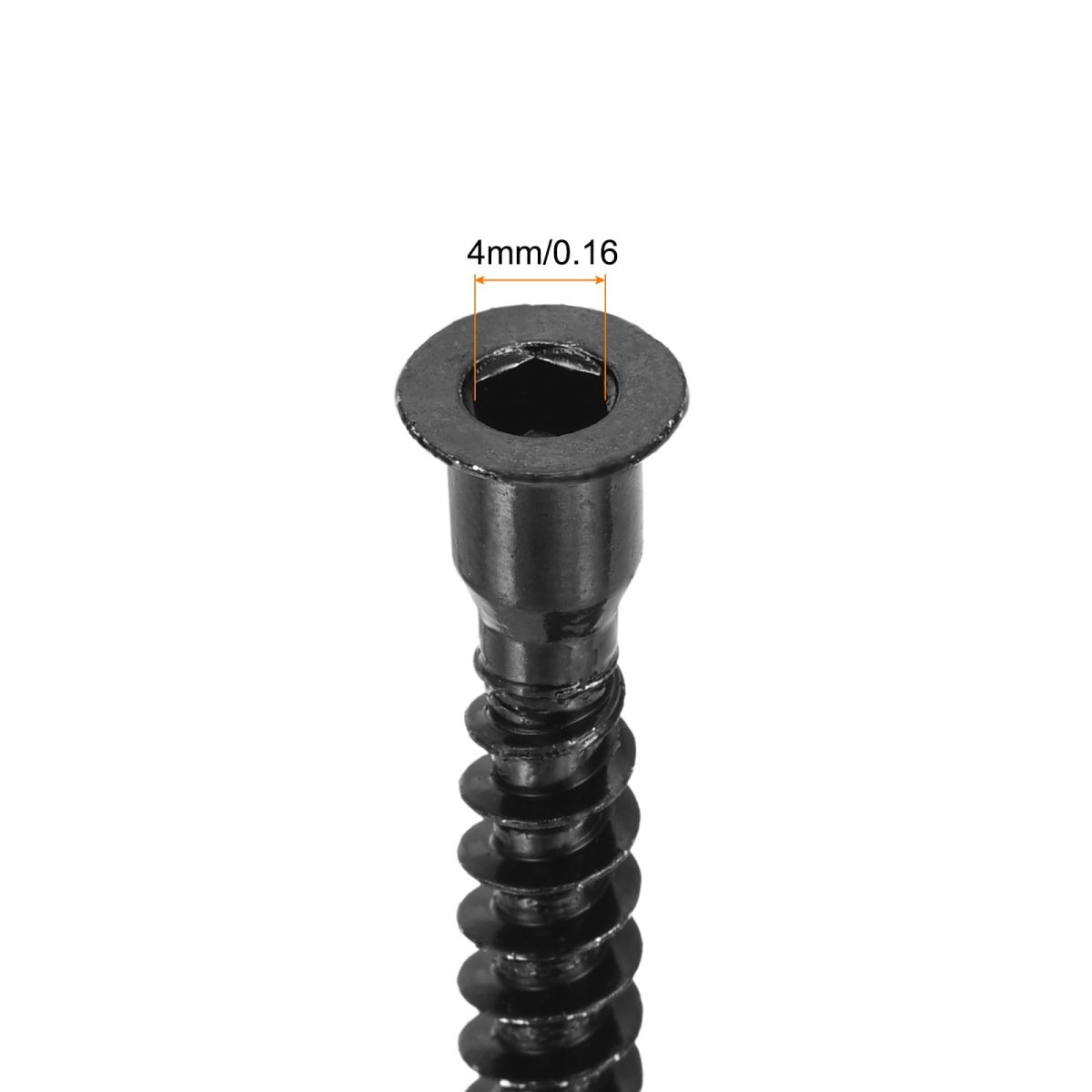 50pcs M6 3x40mm Hex Socket Countersunk Head Self Tapping Connecting Screws Carbon Steel Furniture Confirmat Screw Black