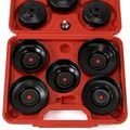 Xtremepowerus Universal 10pcs Oil Change Filter Cap Wrench Cup Socket Tool Set 