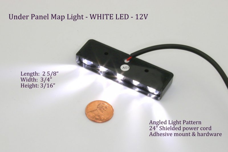 Led Map Light High Power 5 24 Vdc Cool White Under Panel Footwell