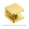 Uxcell Glass Shelf Clamp 2pcs Brass For 8-10mm Thick Adjustable Bracket Support Holder Gold