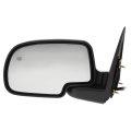 Door Mirror Driver Side For Gmc Sierra 3500 2001 2002 Power Heated Non Towing Manual Folding Puddle Light Textured Black 