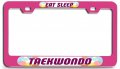 Eat Sleep Taekwondo 3d Metal License Plate Frame Universal Fit Tag Holder For Auto Suv And Truck Heavy Duty Steel 12 X 6 In