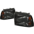 Auto Dynasty Led Smoked Housing Amber Side Headlight Tool Kit Compatible With Ford F-250 F-350 F-450 F-550 Super Duty 05-07