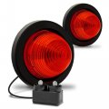 True Mods 2pc 2 In Red Round Led Trailer Marker Lights Dot Fmvss 108 Sae P2 Rated Ip67 Submersible Beehive Cone Clearance For 