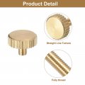 Uxcell M3x4mm Knurled Thumb Screws 6pcs Flat Head Fully Threaded Brass Bolts Grip Knobs Fasteners