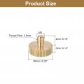 Uxcell M3x4mm Knurled Thumb Screws 6pcs Flat Head Fully Threaded Brass Bolts Grip Knobs Fasteners