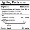 4pk Satco 9 5w 120v A19 Led E26 Medium Base 800 Lumens 3000k