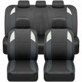 Bdk Carxs Monaco Seat Covers For Cars Full Set Gray Tri-tone Front With Split Rear Bench Back Cover Automotive Trucks Suv Van 