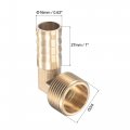 Uxcell Brass Hose Barb Fitting Elbow 16mm X G3 4 Male Thread Right Angle Pipe Connector With Stainless Steel Clamp