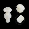 Uxcell 20 Pairs Nylon Screw Nut Assortment M8x25mm Slotted Pan Head Screws M8 Hex Nuts For Machinery Electronics White
