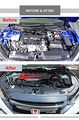 For 2016-2018 10th Gen Generation Honda Civic Engine Bay Side Panel Covers Pair- Long Version