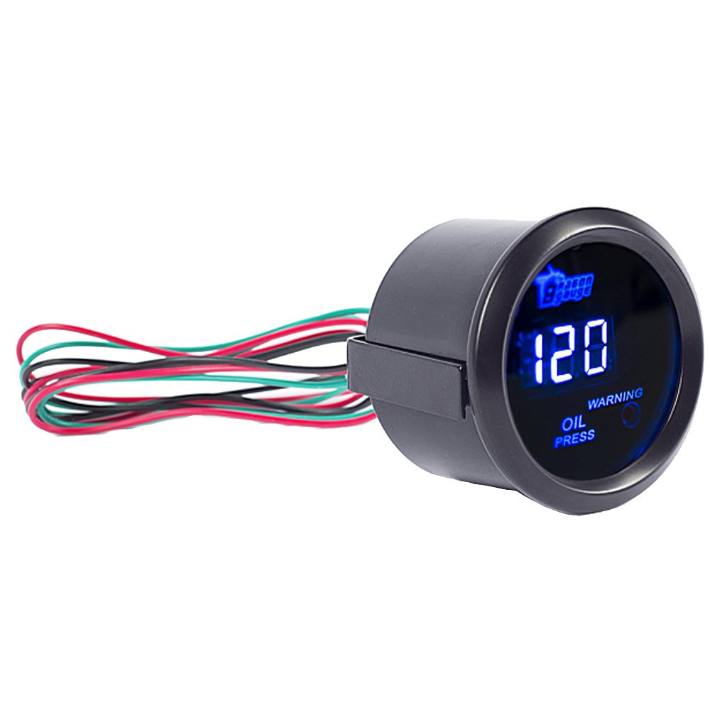 Digital Oil Pressure Gauge Meter Kit 2 In 52mm Blue Led 0 To 120 Psi Universal For Auto Automotive Truck Boat 12v Professional