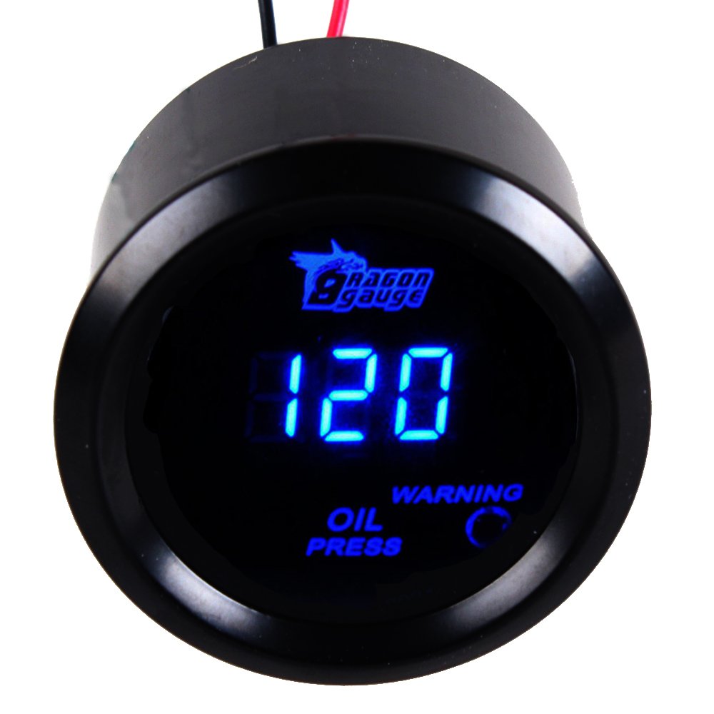 Digital Oil Pressure Gauge Meter Kit 2 In 52mm Blue Led 0 To 120 Psi Universal For Auto Automotive Truck Boat 12v Professional