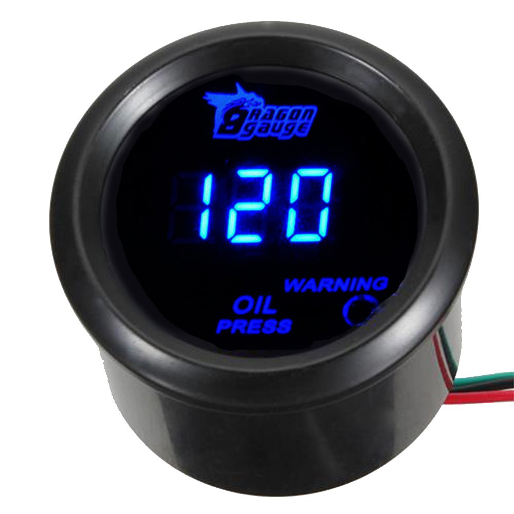 Digital Oil Pressure Gauge Meter Kit 2 In 52mm Blue Led 0 To 120 Psi Universal For Auto Automotive Truck Boat 12v Professional