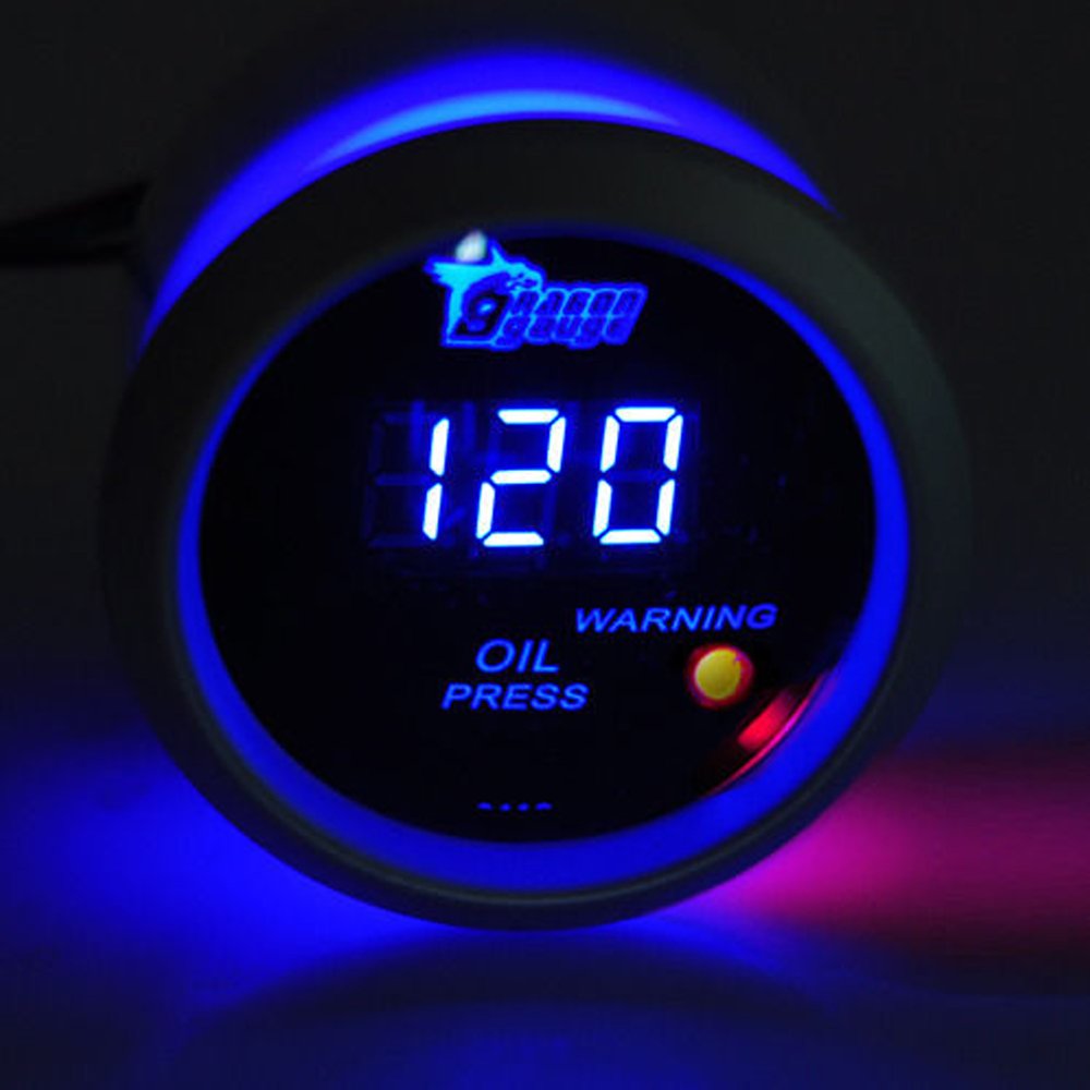 Digital Oil Pressure Gauge Meter Kit 2 In 52mm Blue Led 0 To 120 Psi Universal For Auto Automotive Truck Boat 12v Professional