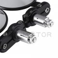 Httmt Mt079-7 8 Round Bar End 7 Mirrors Compatible With Aprilia Vespa Kymco Piaagio Agusta Bimmer Black