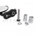Httmt Mt079-7 8 Round Bar End 7 Mirrors Compatible With Aprilia Vespa Kymco Piaagio Agusta Bimmer Black