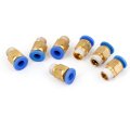 6mm Push In Male Threaded Quick Coupler Joint Air Connector 7 Pcs 