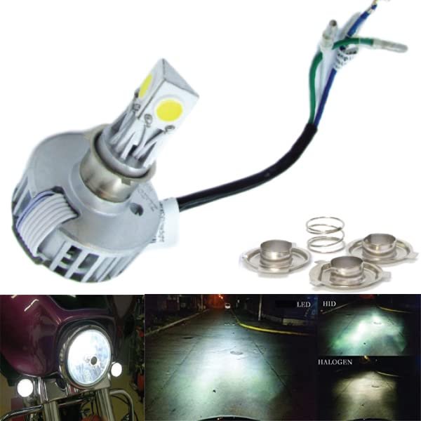 Motorcycle Headlight Hi Low Beam Super Bright Xenon White Light Led Bulb With Universal H4 Ba20d H6m Adaptor