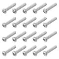 20pcs 10-24 X 1 Torx Security Machine Screws 304 Stainless Steel Button Head Bolt Tamper Resistant For Anti-theft Proof Silver 