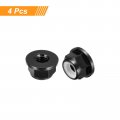 Uxcell Nylon Insert Hex Lock Nuts 4pcs M4 X 0 7mm Aluminum Alloy Self-locking Anodizing Flange Nut For Fasteners Black