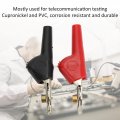 1 Set Test Clips Non Stripping With Needle Crocodile Alligator Pvc Cupronickel Electrical Clamps 25mm Opening For Communication