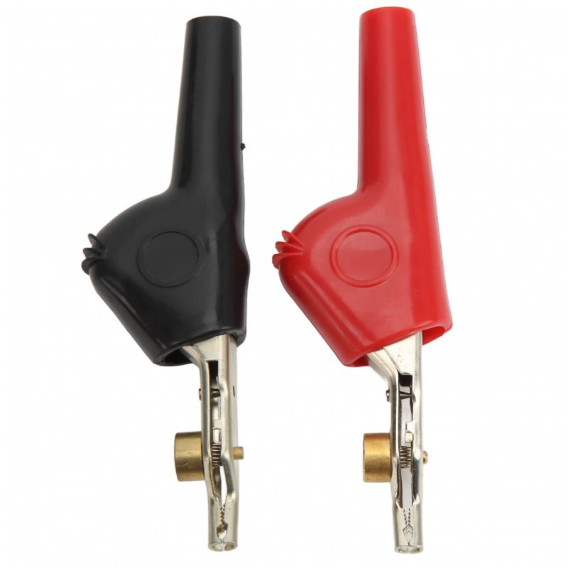 1 Set Test Clips Non Stripping With Needle Crocodile Alligator Pvc Cupronickel Electrical Clamps 25mm Opening For Communication
