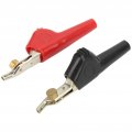1 Set Test Clips Non Stripping With Needle Crocodile Alligator Pvc Cupronickel Electrical Clamps 25mm Opening For Communication 
