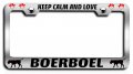 Keep Calm And Love Boerboel Dogs Chrome Metal License Plate Frame Heavy Duty Steel Tag Holder For Us Canada Vehicles 12 5 X 6 