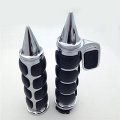 Hk Motorcycle Chromed Spike 1 Rubber Hand Grip With Contoured Throttle Boss For Suzuki Intruder Lc 1500 Boulevard C90 Volusia