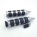 Hk Motorcycle Chromed Spike 1 Rubber Hand Grip With Contoured Throttle Boss For Suzuki Intruder Lc 1500 Boulevard C90 Volusia