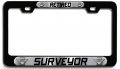 Retired Surveyor Career Bl 3d Metal License Plate Frame Auto Suv Truck Tag Holder A78 
