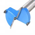 Uxcell Forstner Wood Boring Drill Bit 30mm Dia Hole Saw Carbide Alloy Steel Tip Round Shank Cutting For Hinge Plywood Tool Blue