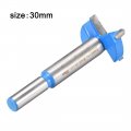 Uxcell Forstner Wood Boring Drill Bit 30mm Dia Hole Saw Carbide Alloy Steel Tip Round Shank Cutting For Hinge Plywood Tool Blue