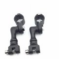 Smt-black Short Angled Adjustable Highway Peg Mounting Kit Compatible With Bike 1 Inch 25mm Front Engine Guard Frame Tube