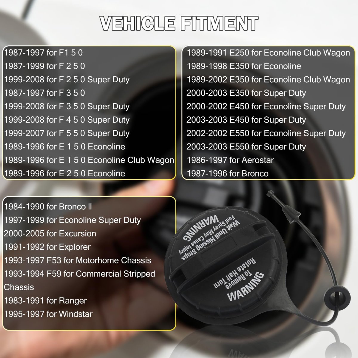 F4tz-9030-c Gas Cap For Ford Econoline E250 F150 F250 F350 F53 Motorhome Replaces Fc920 Bb-fba8501-12r Fuel
