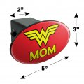 Wonder Woman Mom Logo Oval Tow Trailer Hitch Cover Plug Insert