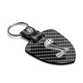 Ford Mustang Cobra Real Black Carbon Fiber Large Shield-style Key Chain