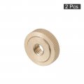 Uxcell Knurled Thumb Nuts 2pcs M8 X D23mm H7mm Brass Nut Flat Head Through Hole Lock Adjusting For 3d Printer Parts