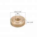 Uxcell Knurled Thumb Nuts 2pcs M8 X D23mm H7mm Brass Nut Flat Head Through Hole Lock Adjusting For 3d Printer Parts